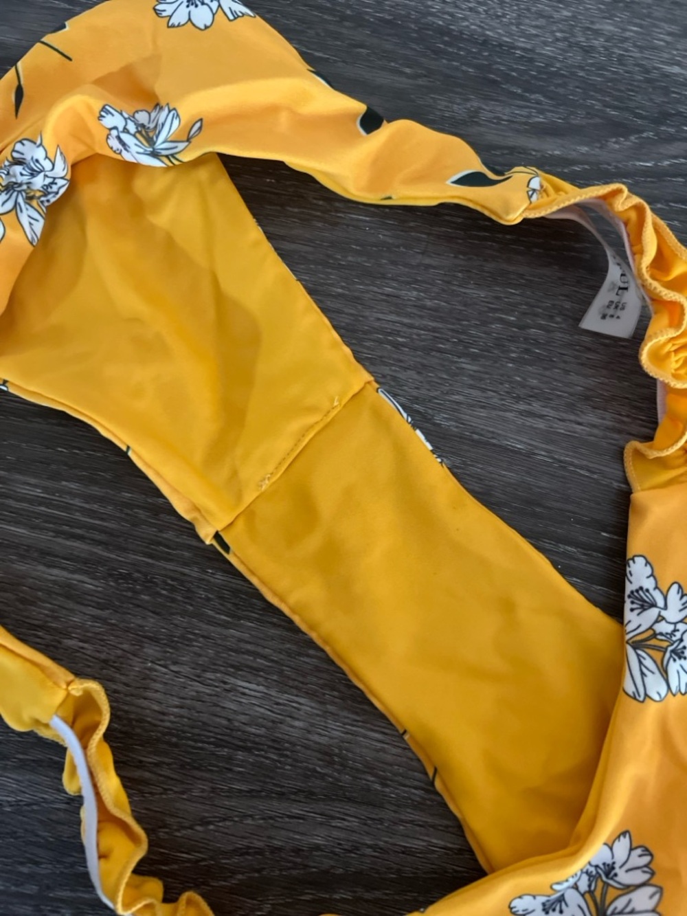 Black and Yellow Ruffle Bikini - Picture 3 of 6